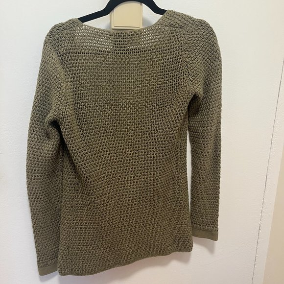 Theory Woven / Crochet Long Green Open Cardigan - Petite - Picture 4 of 4